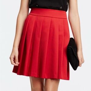 Ann Taylor Factory Red Pleated Mini Skirt